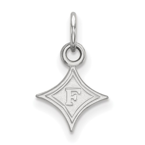 Sterling Silver Rhodium-plated LogoArt Furman University Extra Small Pendant