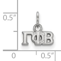 Sterling Silver Rhodium-plated LogoArt Gamma Phi Beta Sorority Greek Letters Extra Small Pendant view 2