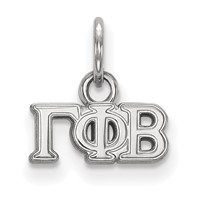 Sterling Silver Rhodium-plated LogoArt Gamma Phi Beta Sorority Greek Letters Extra Small Pendant view 1