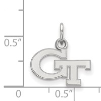 Sterling Silver Rhodium-plated LogoArt Georgia Institute of Technology G-t Extra Small Pendant view 2