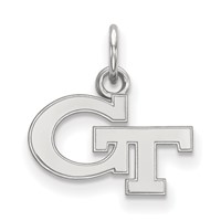 Sterling Silver Rhodium-plated LogoArt Georgia Institute of Technology G-t Extra Small Pendant view 1