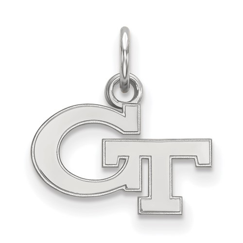 Sterling Silver Rhodium-plated LogoArt Georgia Institute of Technology G-t Extra Small Pendant