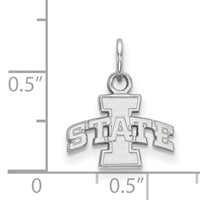 Sterling Silver Rhodium-plated LogoArt Iowa State University Extra Small Pendant view 2
