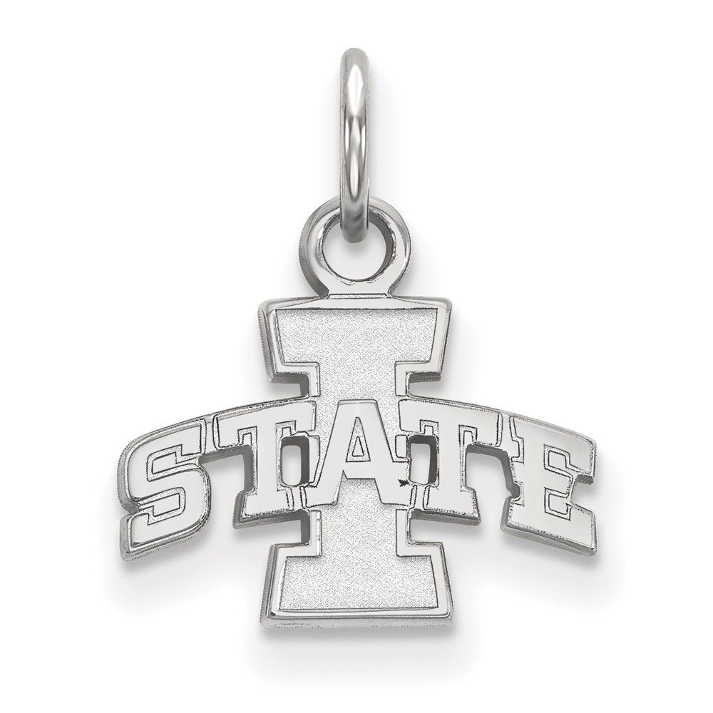 Sterling Silver Rhodium-plated LogoArt Iowa State University Extra Small Pendant