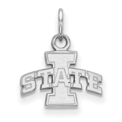 Sterling Silver Rhodium-plated LogoArt Iowa State University Extra Small Pendant