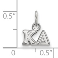 Sterling Silver Rhodium-plated LogoArt Kappa Delta Sorority Greek Letters Extra Small Pendant view 2