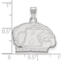 Sterling Silver Rhodium-plated LogoArt Kent State University Small Pendant view 2