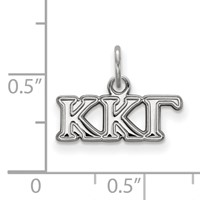 Sterling Silver Rhodium-plated LogoArt Kappa Kappa Gamma Sorority Greek Letters Extra Small Pendant view 2