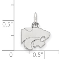 Sterling Silver Rhodium-plated LogoArt Kansas State University Wildcat Extra Small Pendant view 2