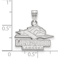 Sterling Silver Rhodium-plated LogoArt Longwood University Lancers Small Pendant view 2
