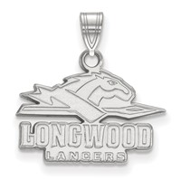 Sterling Silver Rhodium-plated LogoArt Longwood University Lancers Small Pendant view 1