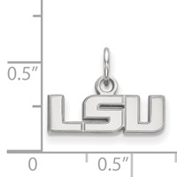 Sterling Silver Rhodium-plated LogoArt Louisiana State University L-s-u Extra Small Pendant view 2