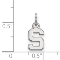 Sterling Silver Rhodium-plated LogoArt Michigan State University Letter S Extra Small Pendant view 2