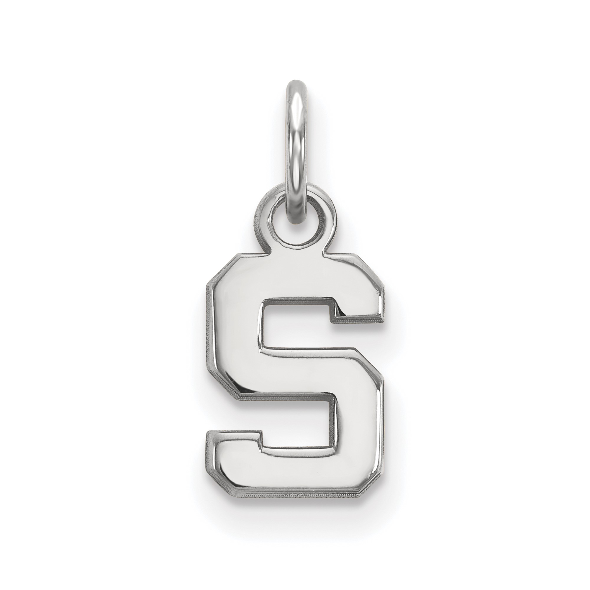 LogoArt Michigan State University Letter S Extra Small Pendant Sterling/Gold