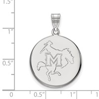 Sterling Silver Rhodium-plated LogoArt McNeese State University Large Disc Pendant view 2
