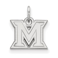 Sterling Silver Rhodium-plated LogoArt Miami University Ohio Letter M Extra Small Pendant view 1