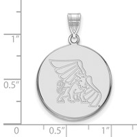 Sterling Silver Rhodium-plated LogoArt Missouri Western State University Griffon Large Disc Pendant view 2