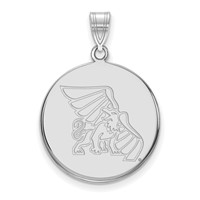 Sterling Silver Rhodium-plated LogoArt Missouri Western State University Griffon Large Disc Pendant view 1