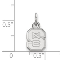 Sterling Silver Rhodium-plated LogoArt North Carolina State University N-c-s Extra Small Pendant view 2