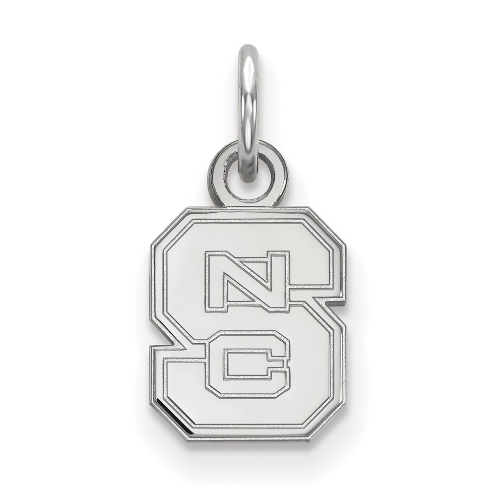 Sterling Silver Rhodium-plated LogoArt North Carolina State University N-c-s Extra Small Pendant