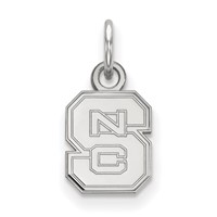 Sterling Silver Rhodium-plated LogoArt North Carolina State University N-c-s Extra Small Pendant view 1