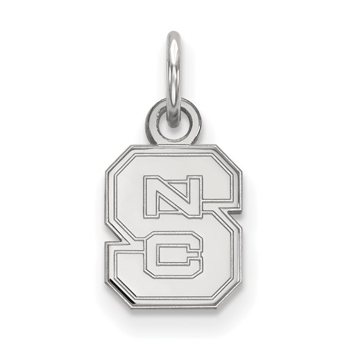 Sterling Silver Rhodium-plated LogoArt North Carolina State University N-c-s Extra Small Pendant