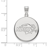 Sterling Silver Rhodium-plated LogoArt North Dakota State University Large Disc Pendant view 2