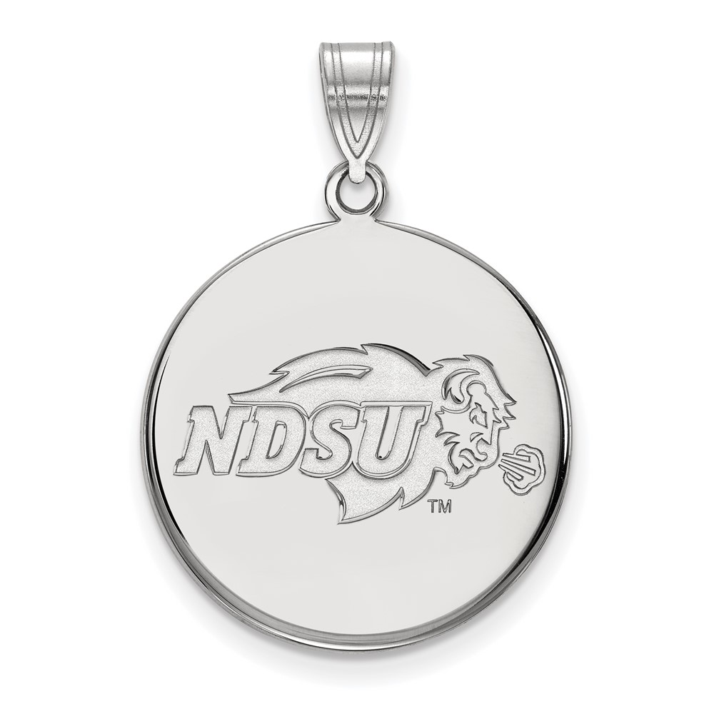 Sterling Silver Rhodium-plated LogoArt North Dakota State University Large Disc Pendant