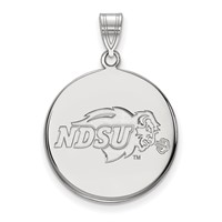 Sterling Silver Rhodium-plated LogoArt North Dakota State University Large Disc Pendant view 1