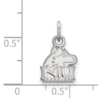 Sterling Silver Rhodium-plated LogoArt Northern Illinois University N-i-u Huskies Extra Small Pendant view 2