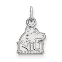 Sterling Silver Rhodium-plated LogoArt Northern Illinois University N-i-u Huskies Extra Small Pendant view 1