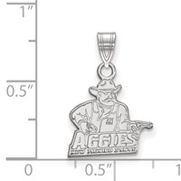 Sterling Silver Rhodium-plated LogoArt New Mexico State University Aggies Small Pendant view 2