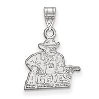 Sterling Silver Rhodium-plated LogoArt New Mexico State University Aggies Small Pendant view 1