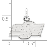 Sterling Silver Rhodium-plated LogoArt Oklahoma State University O-s-u Extra Small Pendant view 2
