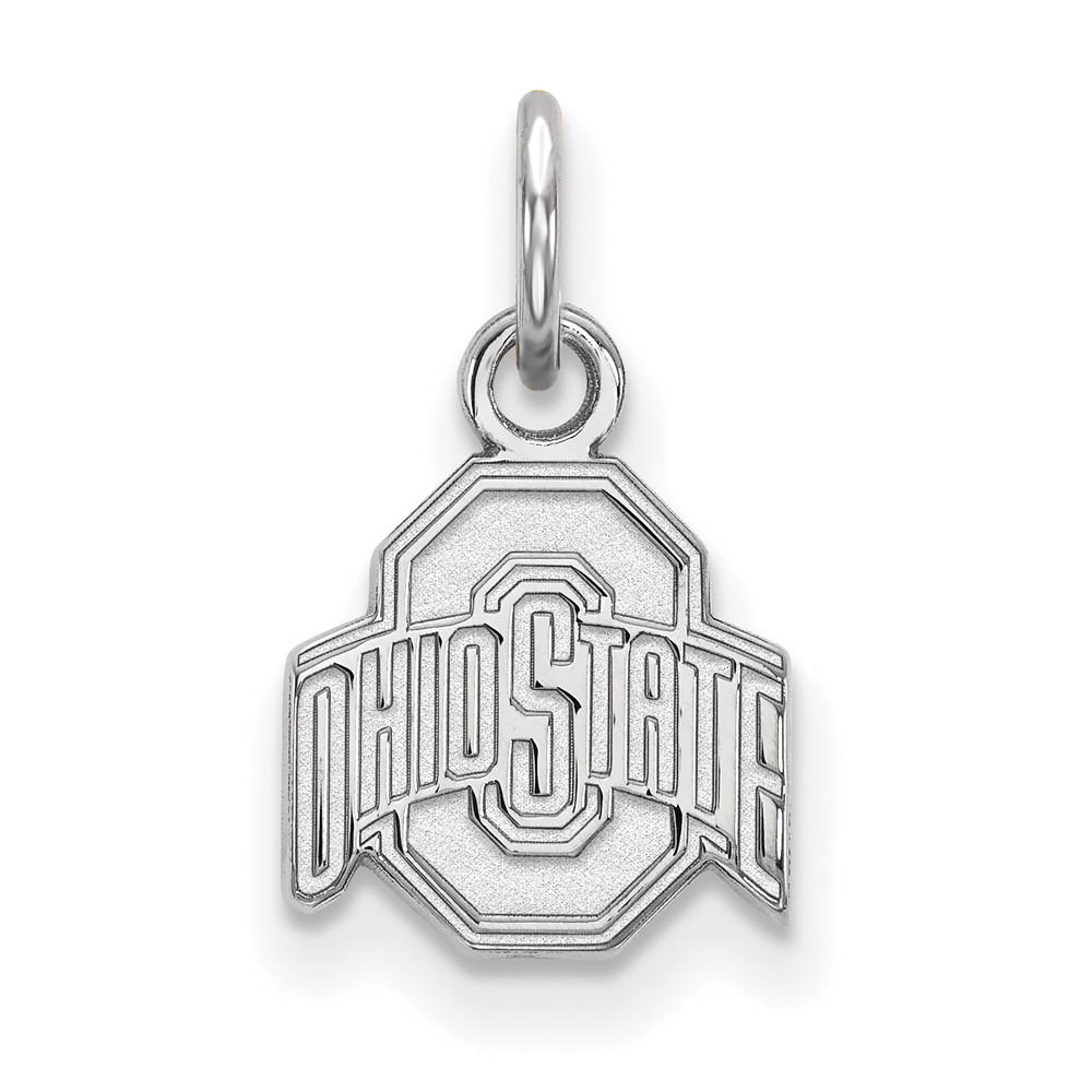 Sterling Silver Rhodium-plated LogoArt the Ohio State University Extra Small Pendant