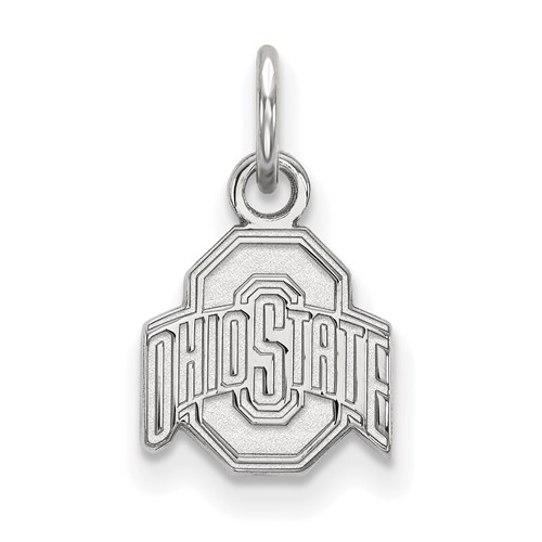 Sterling Silver Rhodium-plated LogoArt the Ohio State University Extra Small Pendant