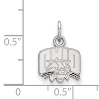 Sterling Silver Rhodium-plated LogoArt Ohio University Extra Small Pendant view 2