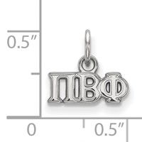 Sterling Silver Rhodium-plated LogoArt Pi Beta Phi Sorority Greek Letters Extra Small Pendant view 2