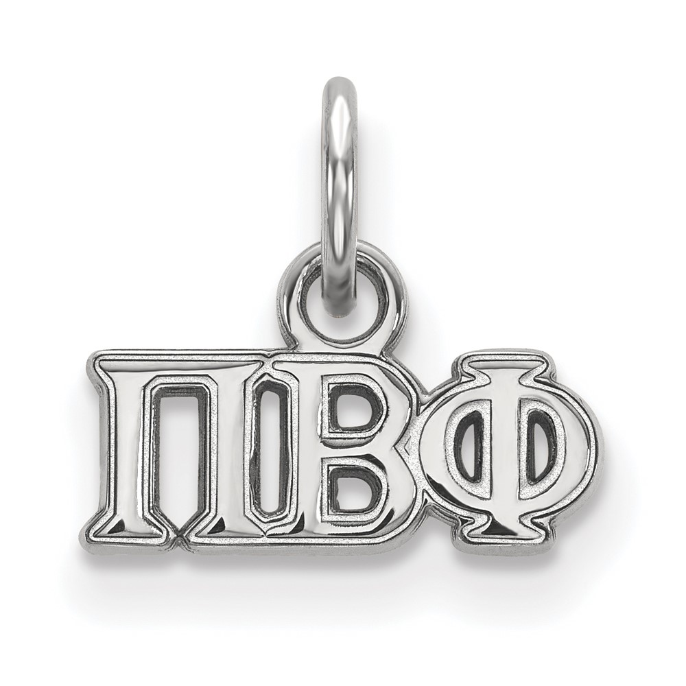 Sterling Silver Rhodium-plated LogoArt Pi Beta Phi Sorority Greek Letters Extra Small Pendant