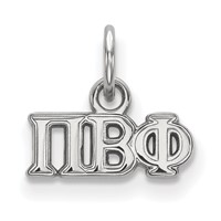 Sterling Silver Rhodium-plated LogoArt Pi Beta Phi Sorority Greek Letters Extra Small Pendant view 1
