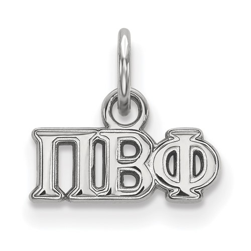 Sterling Silver Rhodium-plated LogoArt Pi Beta Phi Sorority Greek Letters Extra Small Pendant