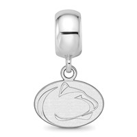 Sterling Silver Rhodium-plated LogoArt Penn State University Lion Extra Small Dangle Bead Charm view 3