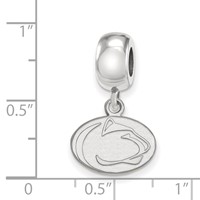 Sterling Silver Rhodium-plated LogoArt Penn State University Lion Extra Small Dangle Bead Charm view 4