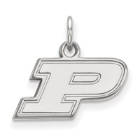 Sterling Silver Rhodium-plated LogoArt Purdue University Letter P Extra Small Pendant view 1