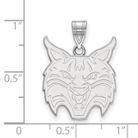 Sterling Silver Rhodium-plated LogoArt Quinnipiac University Bobcat Large Pendant view 2