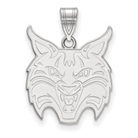 Sterling Silver Rhodium-plated LogoArt Quinnipiac University Bobcat Large Pendant view 1