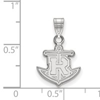 Sterling Silver Rhodium-plated LogoArt Rollins College Anchor Small Pendant view 2