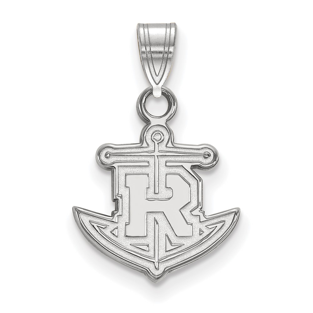 Sterling Silver Rhodium-plated LogoArt Rollins College Anchor Small Pendant