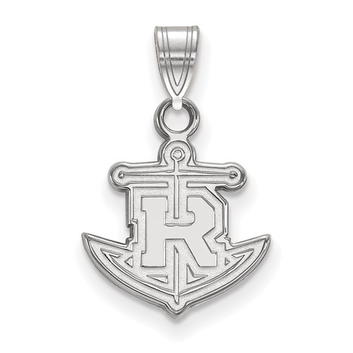 Sterling Silver Rhodium-plated LogoArt Rollins College Anchor Small Pendant