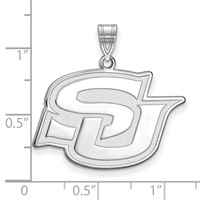 Sterling Silver Rhodium-plated LogoArt Southern University Jaguars Large Pendant view 3